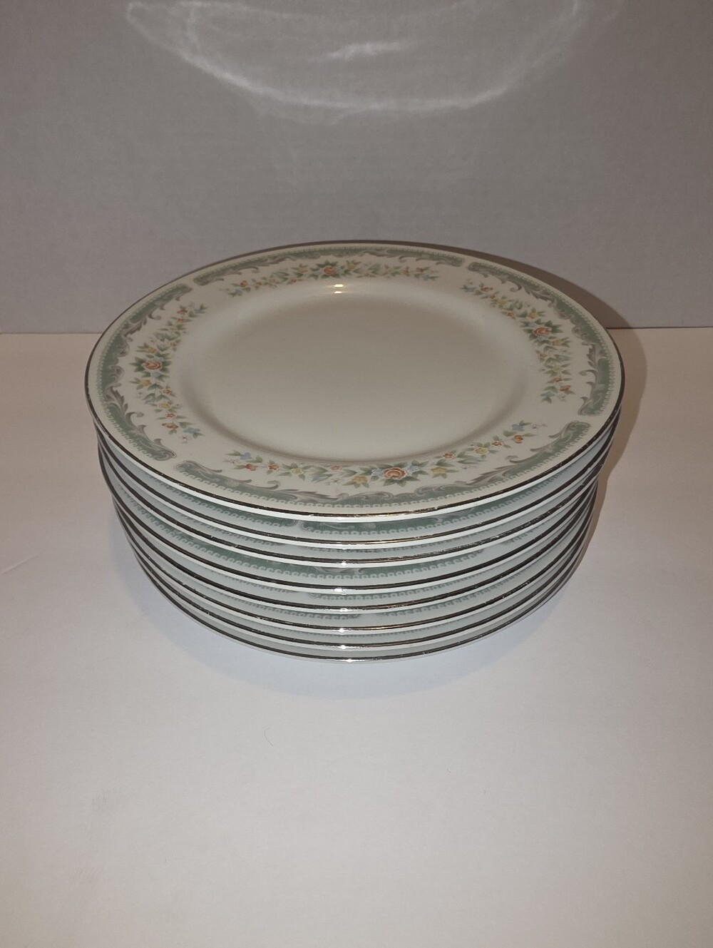 Set of 8 Roseville Translucent Fine China, Japan, #4135, Salad Plate 7 1/2"